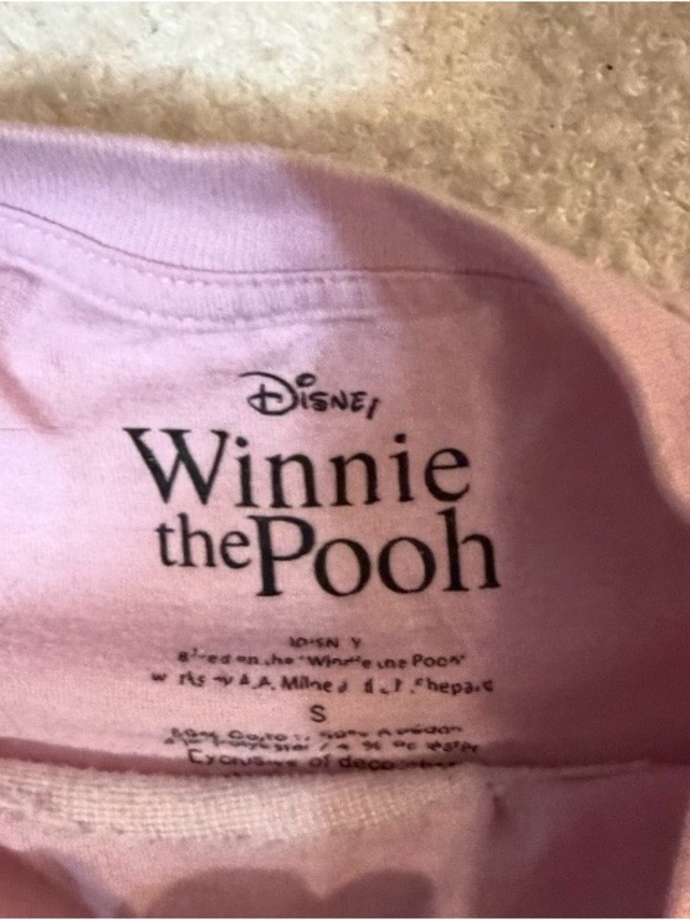Disney Winnie the Pooh Light Pink Kids Pajama Top